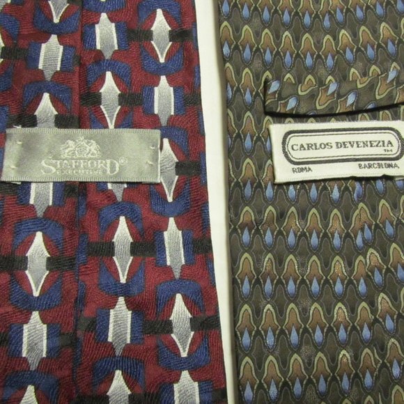 Bundle of 2 Silk Ties Stafford Carlos Devenezia - Picture 2 of 3